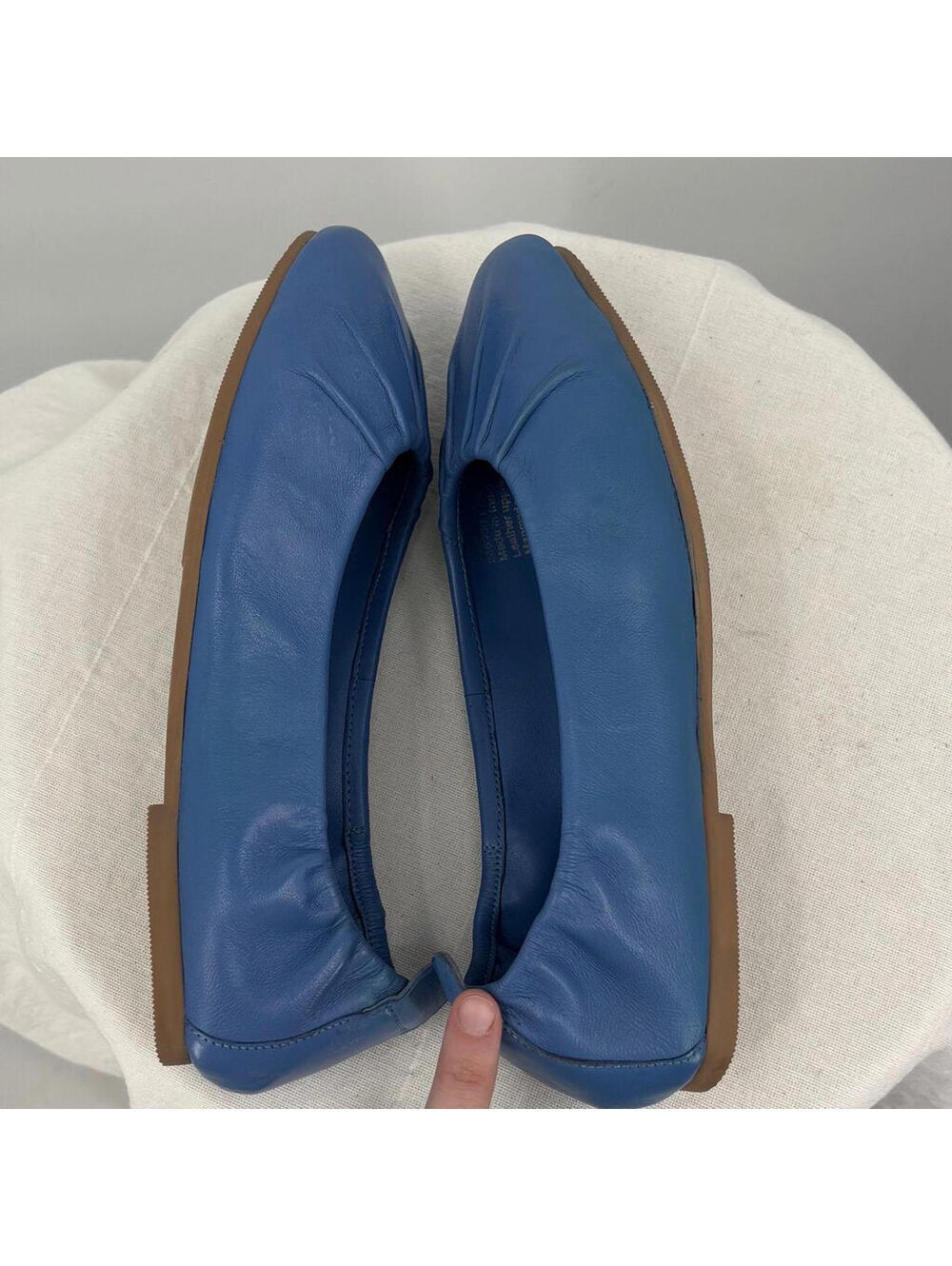 Women's Coldwater Creek New in Box Blue Leather Ballet Flats 9 - Picture 6 of 9